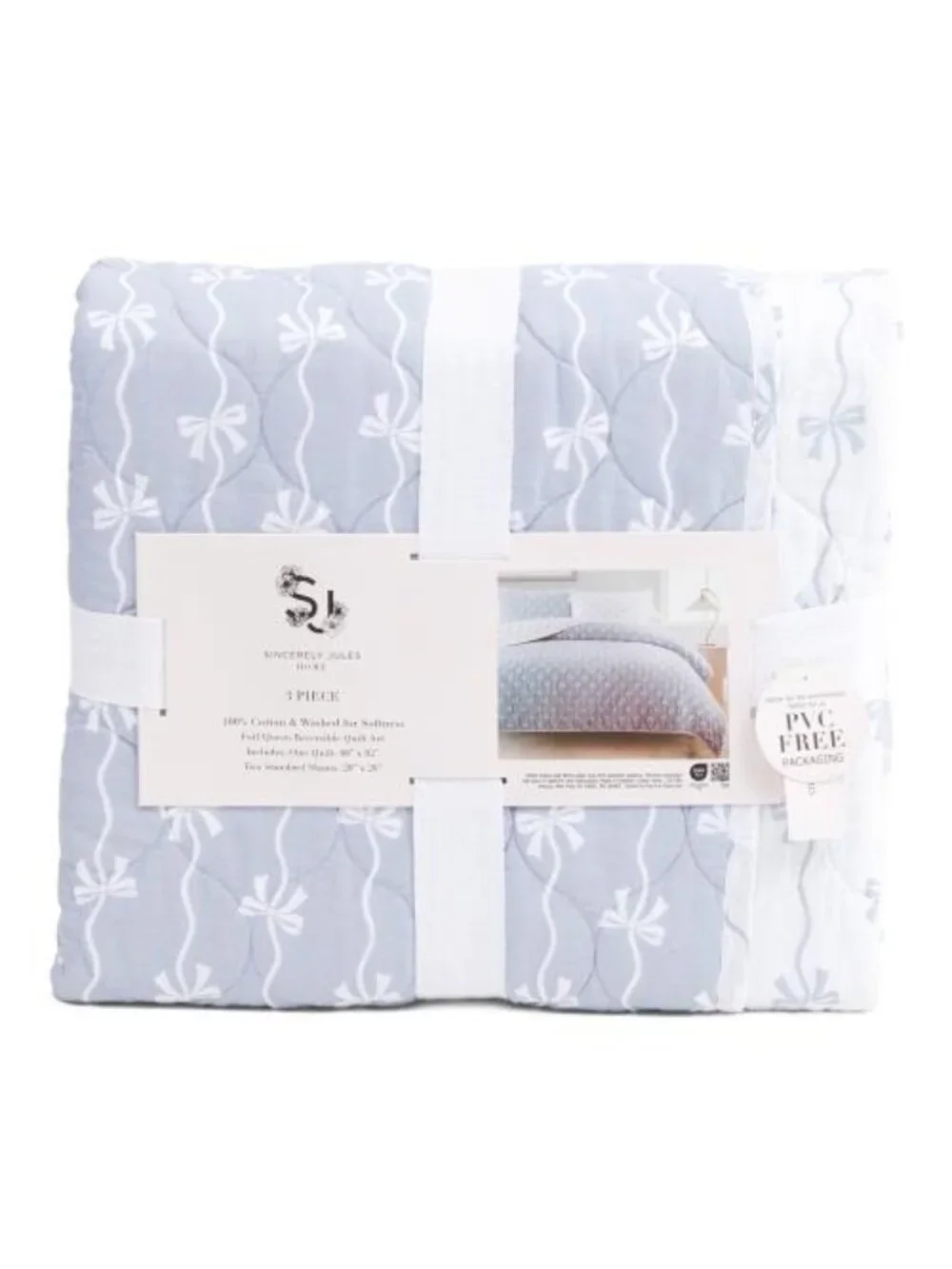 SINCERELY JULES 3pc Wavy Bow Quilt Set